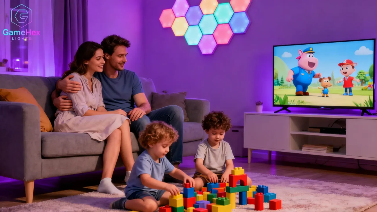 Smart RGB Hexagon Wall Lights by GameHex – Modular Music Reactive LED Panels for Gaming Setup, Bedroom, and Modern Home Décor