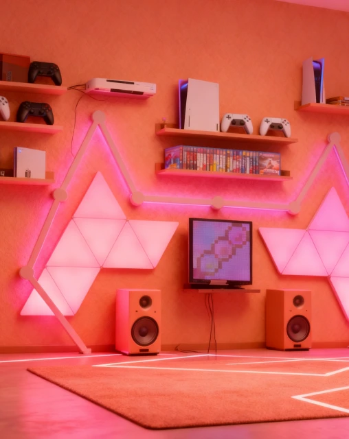 Modular RGB Gaming Lighting Sets by Gaming Hexagon Lights for PC, console, and streaming setups Customizable LED panels with triangle and hexagon combinations for immersive gaming rooms Smart RGBIC modular lighting for gaming, streaming studios, and modern home ambience Gaming Hexagon Lights modular LED sets for gamers in USA, Canada, UK, Germany, France, Japan, Australia