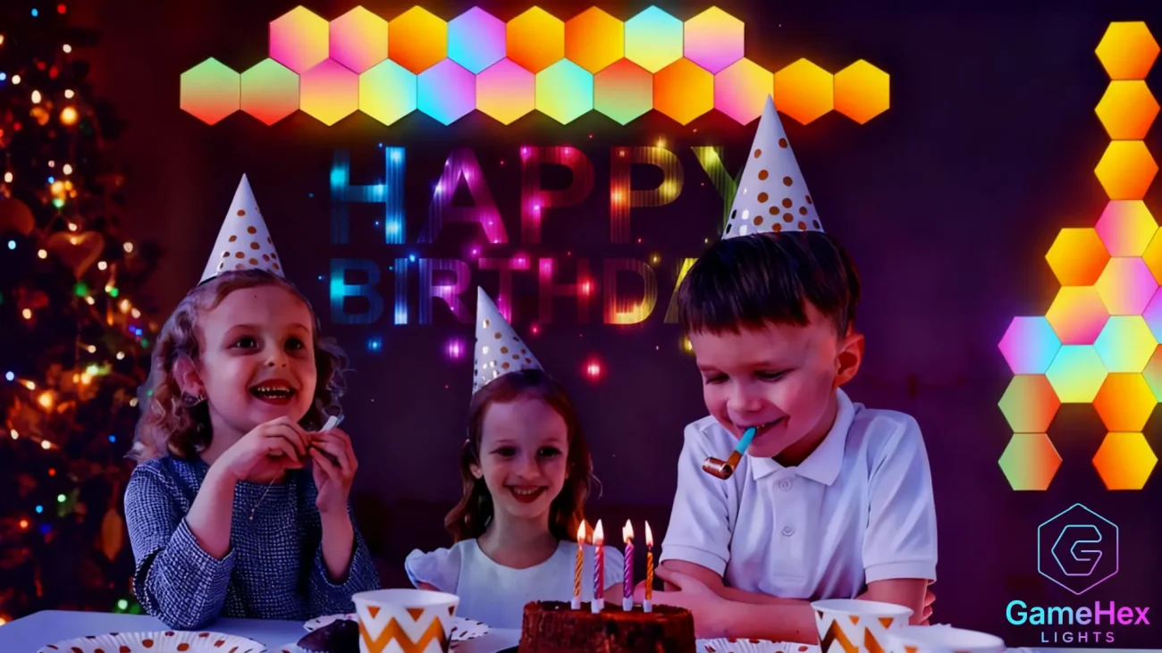 GameHex RGB Hexagon LED Wall Panels – Smart Modular LED Lights for Mood Lighting, Gaming Rooms, Bedrooms, Interior Design, Home Décor, and App-Controlled Customization