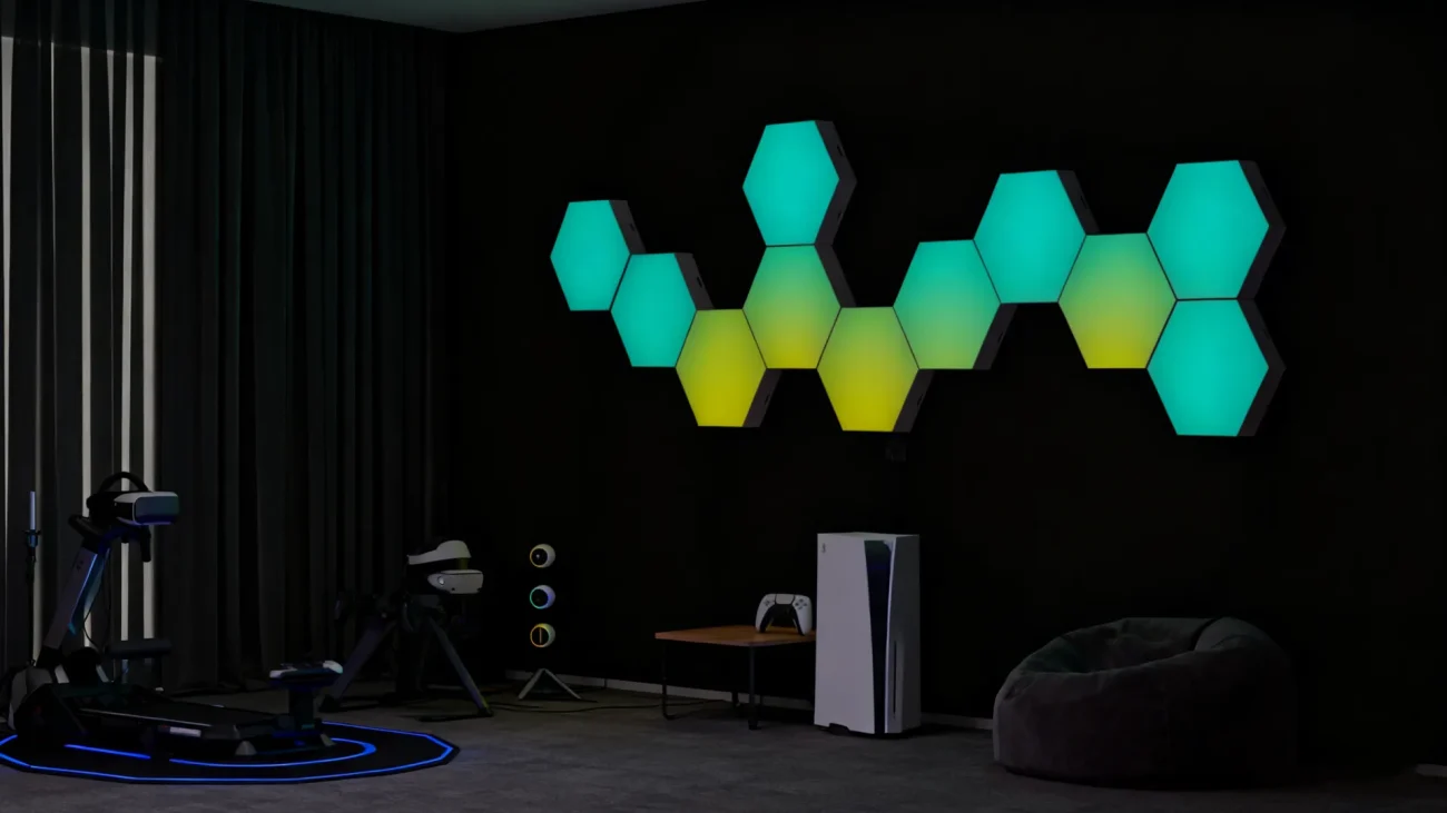 Gaming Hexagon Lights RGBIC Hexagon LED Wall Panels – Ambient Lighting for Gaming Rooms, Streaming Setups, Bedrooms, and Modern Home Décor in the US, Canada, UK, Germany, France, Japan, and Australia