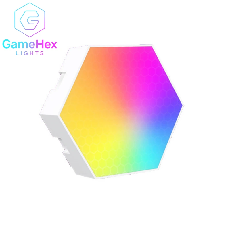 URAQT Zeshoekige gaming-wandlamp, 10 stuks, zeshoekig ledpaneel, RGB, smart led, zeshoekig, app, besturing, muzieksynchronisatie, wandverlichting, smart zeshoekige gamer, kamer, decoratie, modulaire