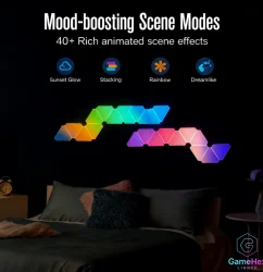 Gaming Hexagon Lights Smart RGB Triangle LED Wall Panels – Modular Gaming Room Light Kit for Bedrooms, Living Rooms, Studios, Home Offices, and Streaming Setups in USA, Canada, UK, France, Germany, Australia, Japan & South Korea