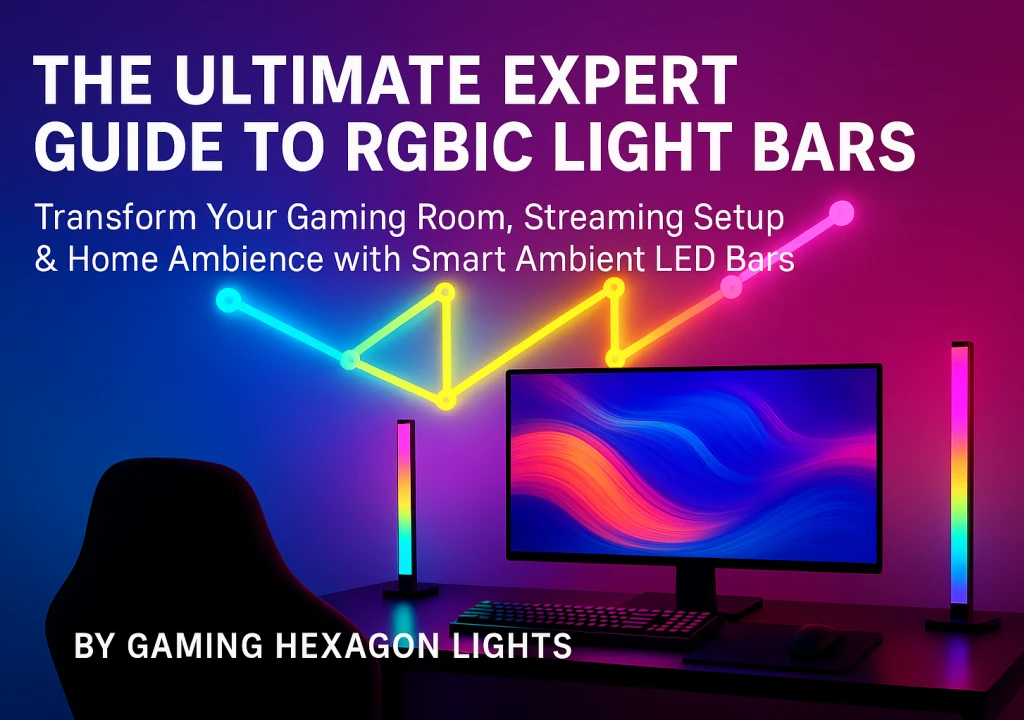 Ultimate RGBIC light bars guide by Gaming Hexagon Lights – smart LED wall lighting for gamers, streamers, bedrooms, studios, and modern home décor in 2025