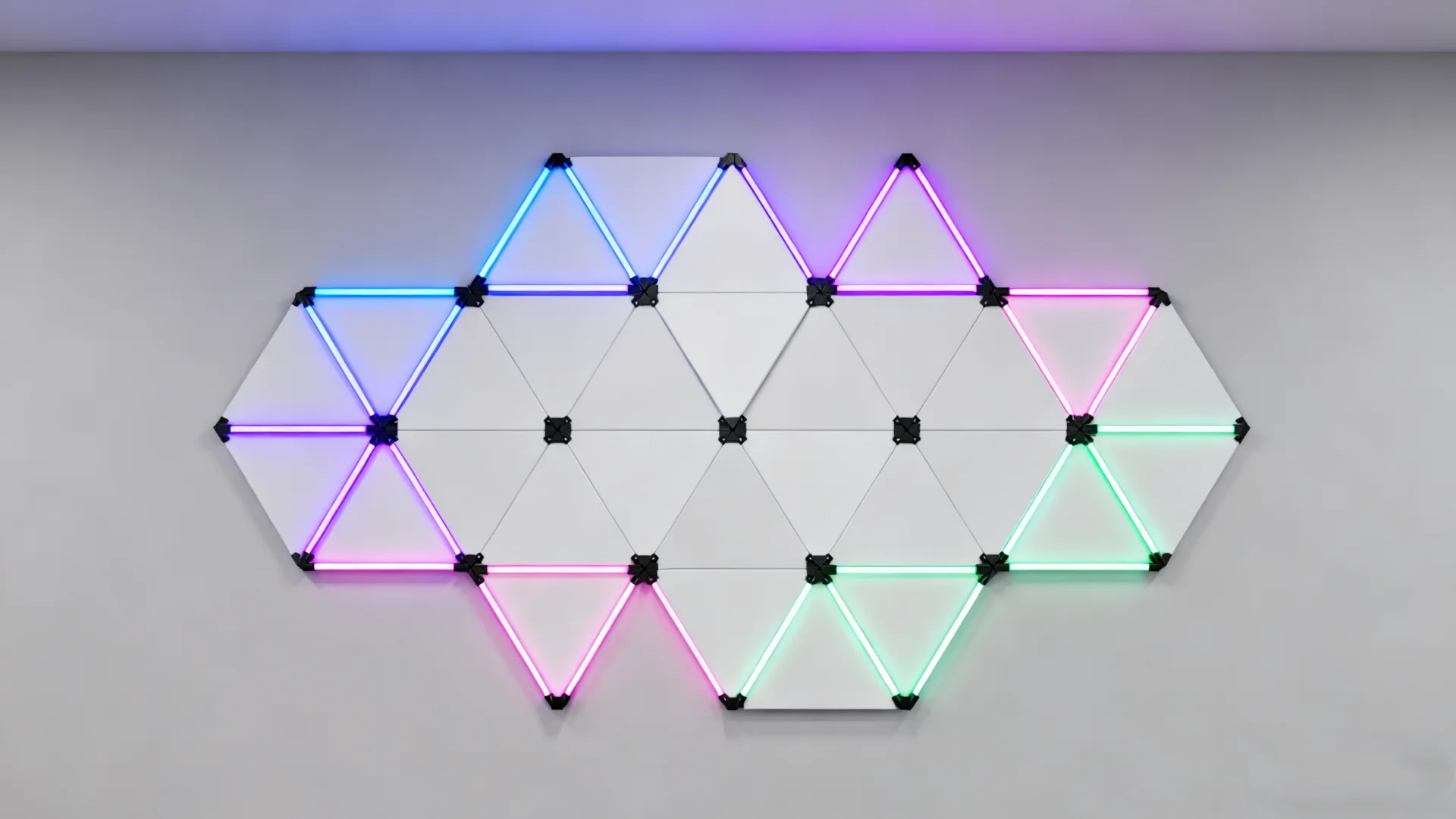 Gaming Hexagon Lights RGBIC Smart Triangle Light Panels – Modular Ambient LEDs for Gaming Setups, Streaming Studios, Bedrooms, and Modern Home Decor