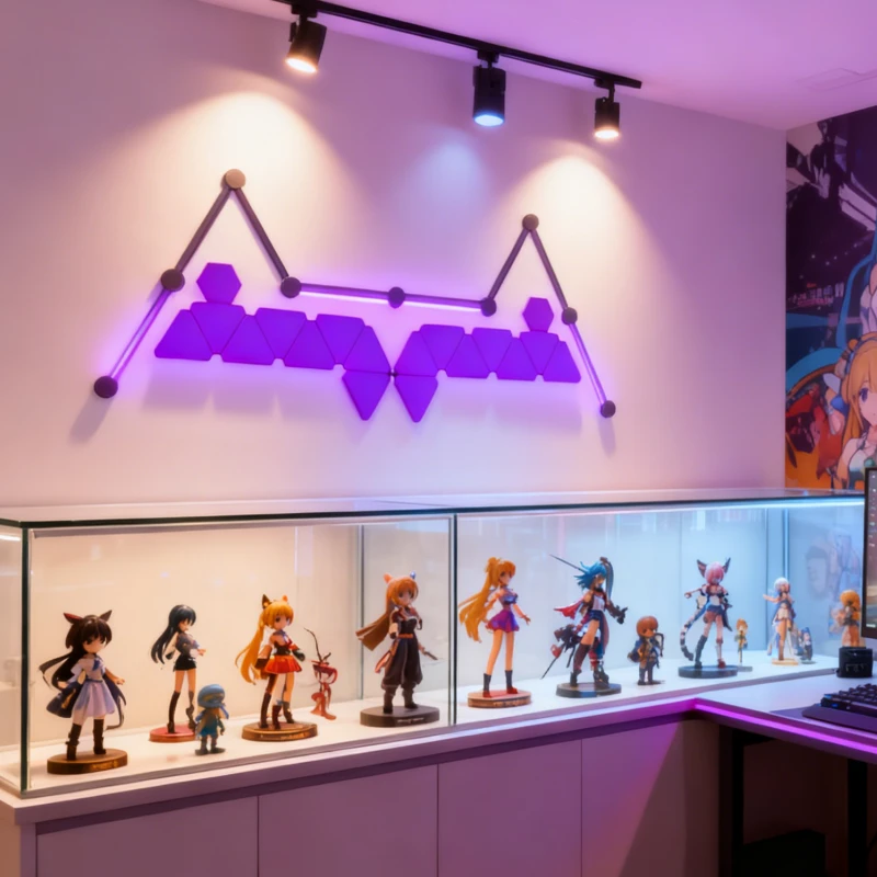 Ultimate RGBIC Modular Triangle and Hex LED Wall Panels with Light Bars by Gaming Hexagon Lights – Smart Ambient Lighting for Gaming Rooms, Streaming Studios, Bedrooms, and Modern Home Interiors