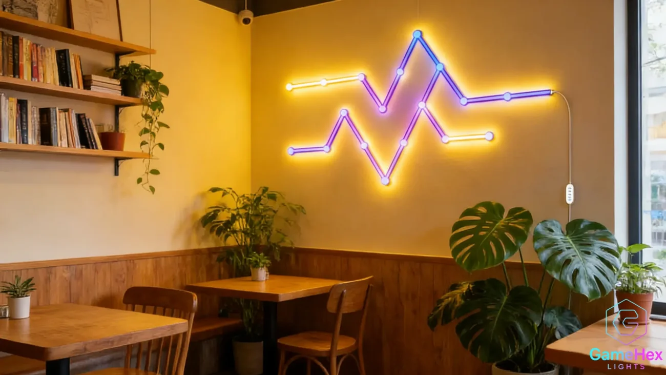 AuroraSync RGBIC Ambient Light Sticks – Smart Modular LED Bars with App Custom Scenes and Music Sync by Gaming Hexagon Lights