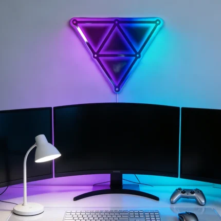 Gaming Hexagon Lights RGBIC Sync Modular Light Panels – 9-Piece Bluetooth Smart LED Wall Lights for Gaming, Bedroom, Desk & Streaming Setup