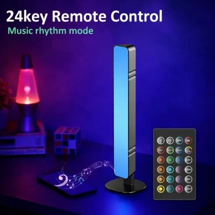 RGBIC gaming light bars with multi-zone gradient LED effects, Bluetooth app control, remote control and music sync for immersive gaming setup, PC desk, bedroom and home entertainment, ideal for gamers in US, UK, Europe, Japan and Australia – Gaming Hexagon Lights